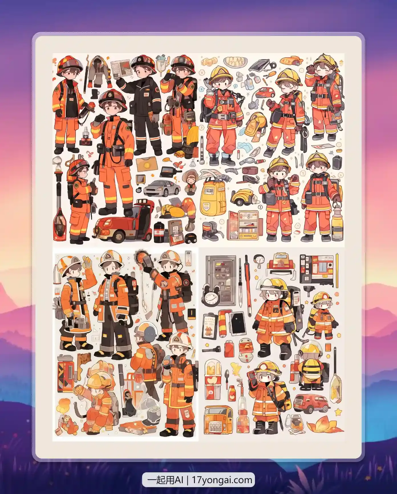 制作人物手账-消防员小可爱-黎明岛-互联网资源