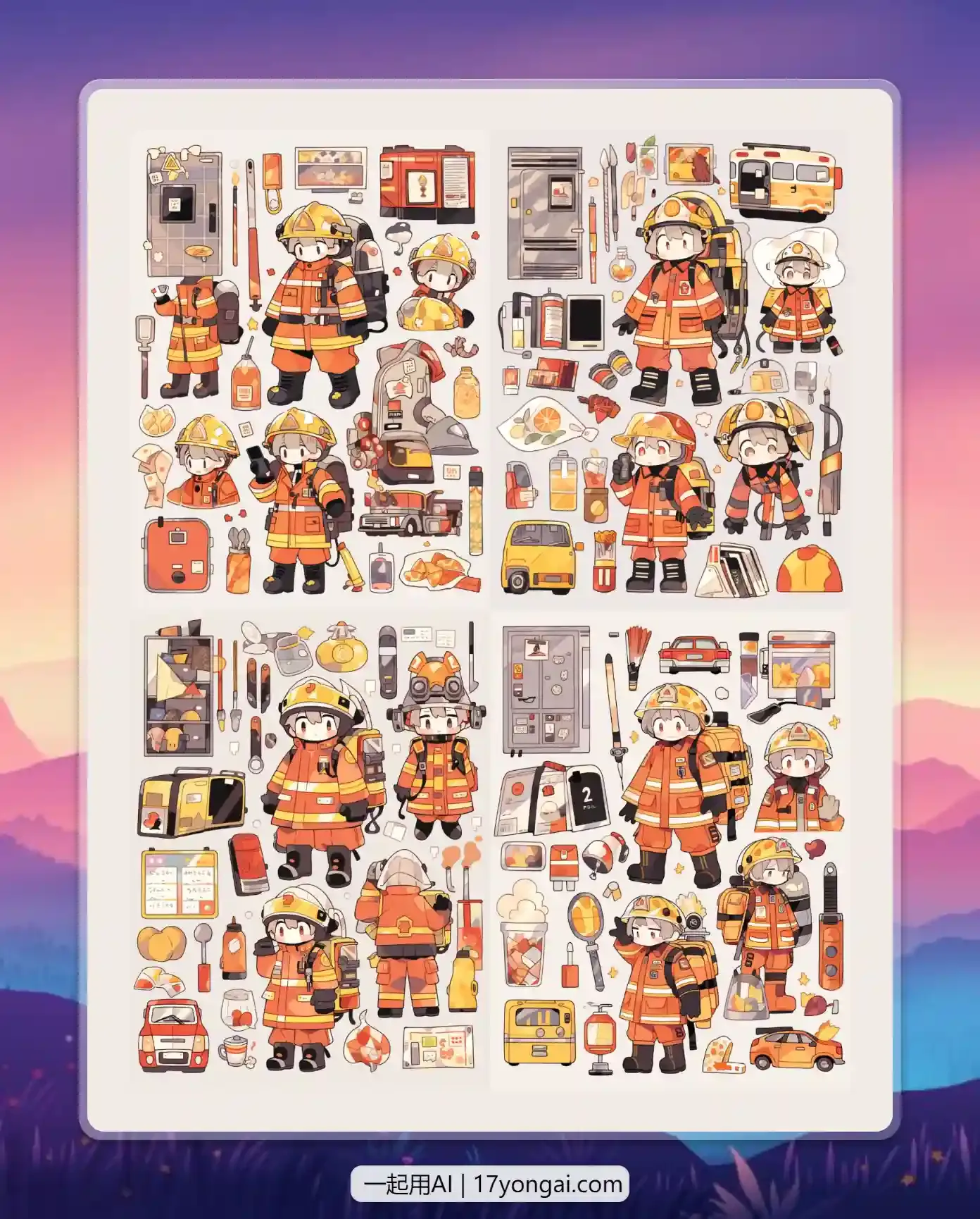 制作人物手账-消防员小可爱