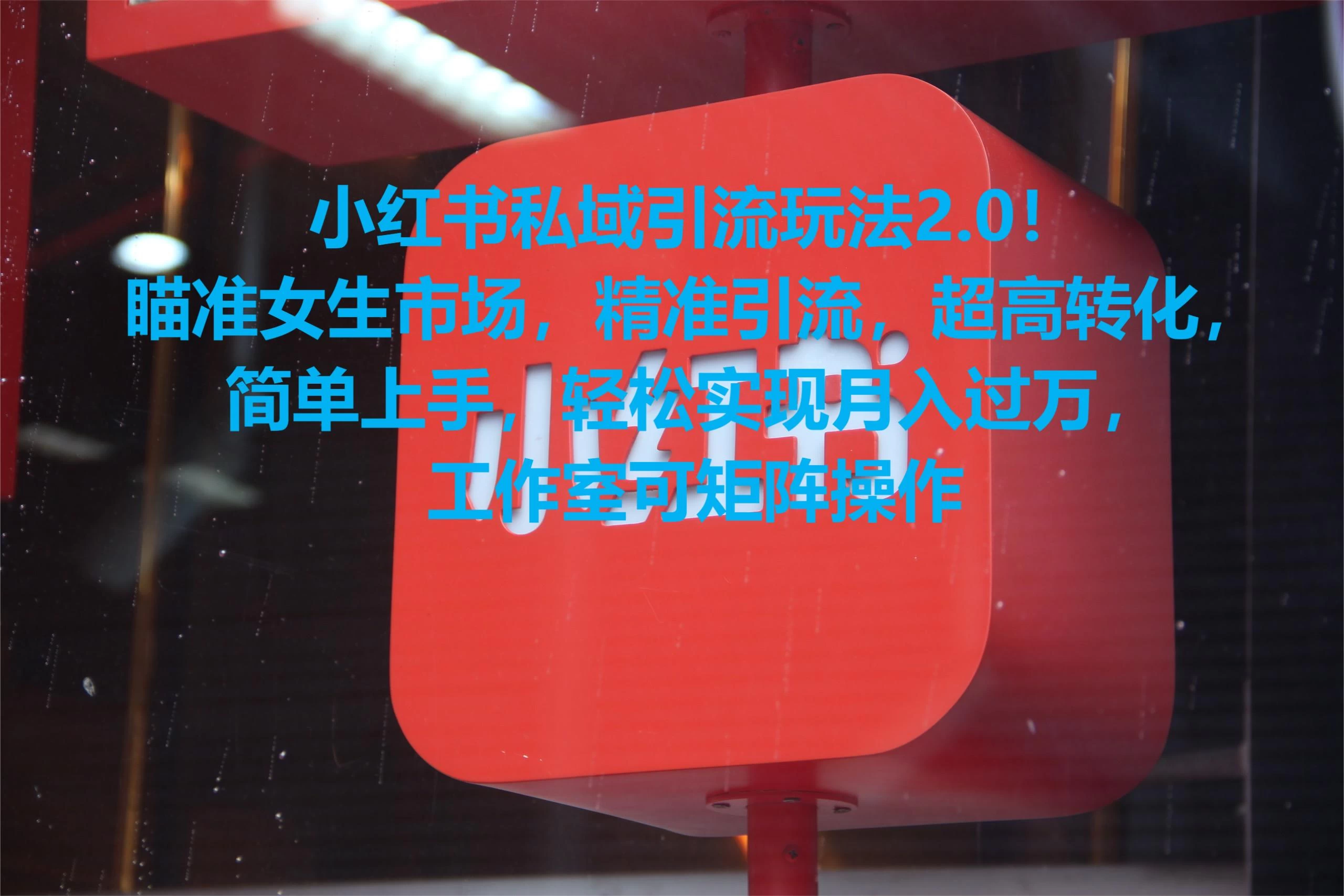 小红书私域引流玩法2.0！瞄准女生市场，精准引流，超高转化，简单上手，轻松实现月入过万，工作室可矩阵操作-黎明岛-互联网资源