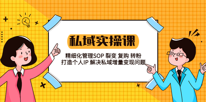 私域实战课程：精细化管理 SOP 裂变、复购、转粉，打造个人 IP 私域增量变现问题