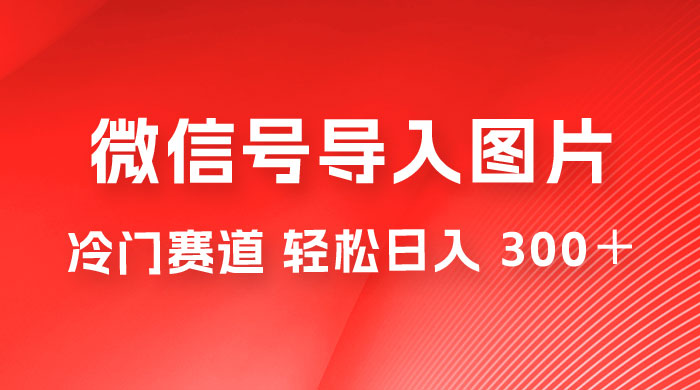 微信号导入图片项目,冷门赛道,一单 66 ,轻松日入 300+ 外面收费 66 的将微信号导入图片的教程,可自用或卖教程,一单 66 元,轻松日入 300+