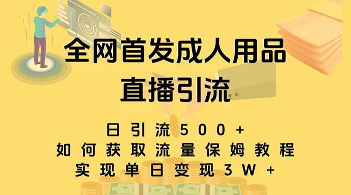 成人用品直播引流获客暴力玩法，单日引流500+，变现 3w+，保姆级教程