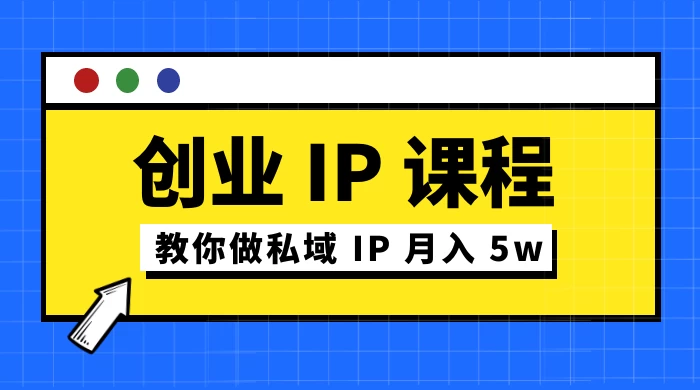 价值 2980 创业 IP 课程，教你做私域 IP 月入 5w-黎明岛-互联网资源