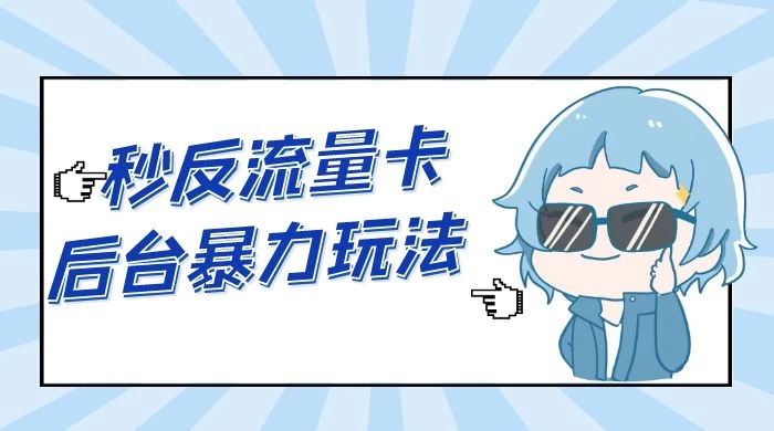 秒反流量卡后台暴力玩法 2.0，日赚三位数-黎明岛-互联网资源