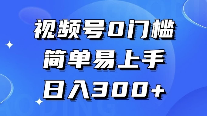 视频号 0 门槛，简单易上手，喂饭级教程，日入 300+-黎明岛-互联网资源