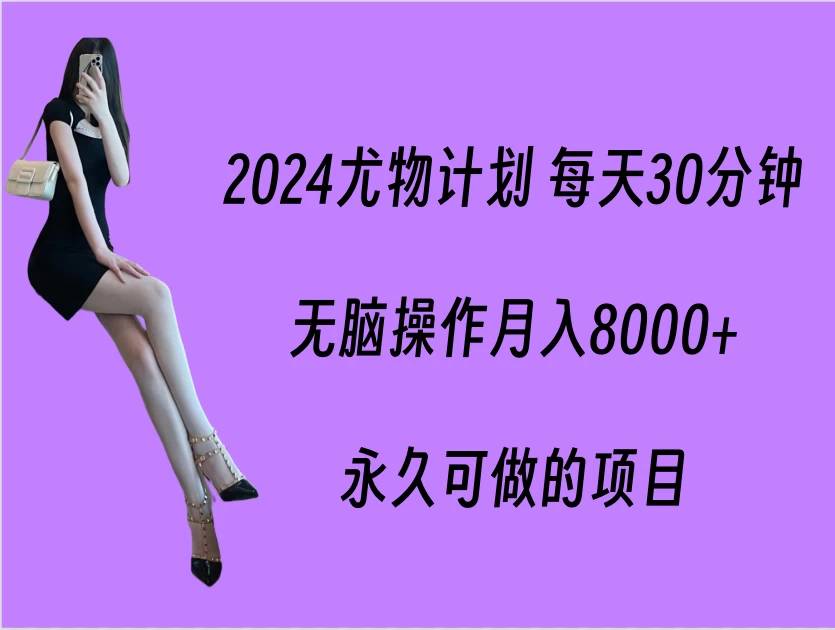2024尤物计划 每天30分钟，无脑操作月入8000+，永久可做的项目-黎明岛-互联网资源