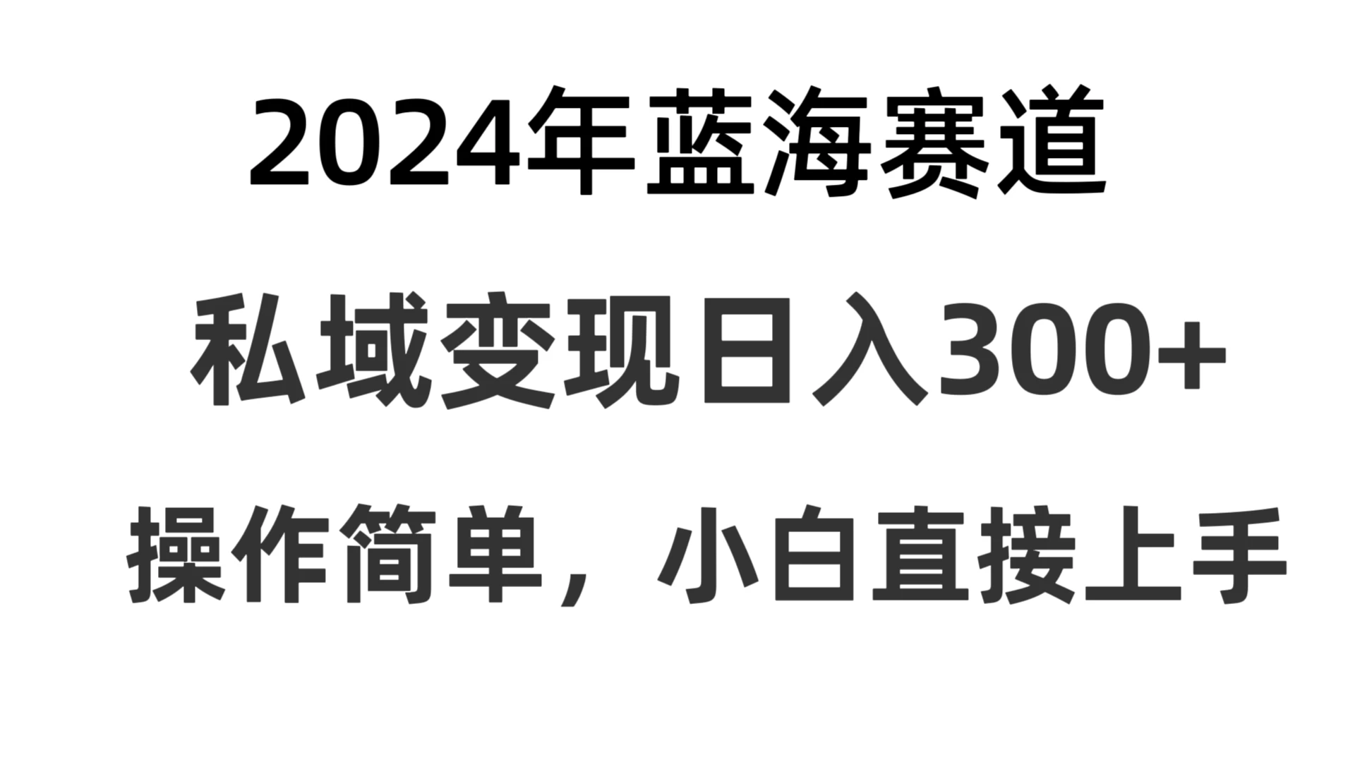 2024抖音蓝海赛道，私域变现日入300+，操作简单，每年只需一小时，纯小白可直接上手-黎明岛-互联网资源