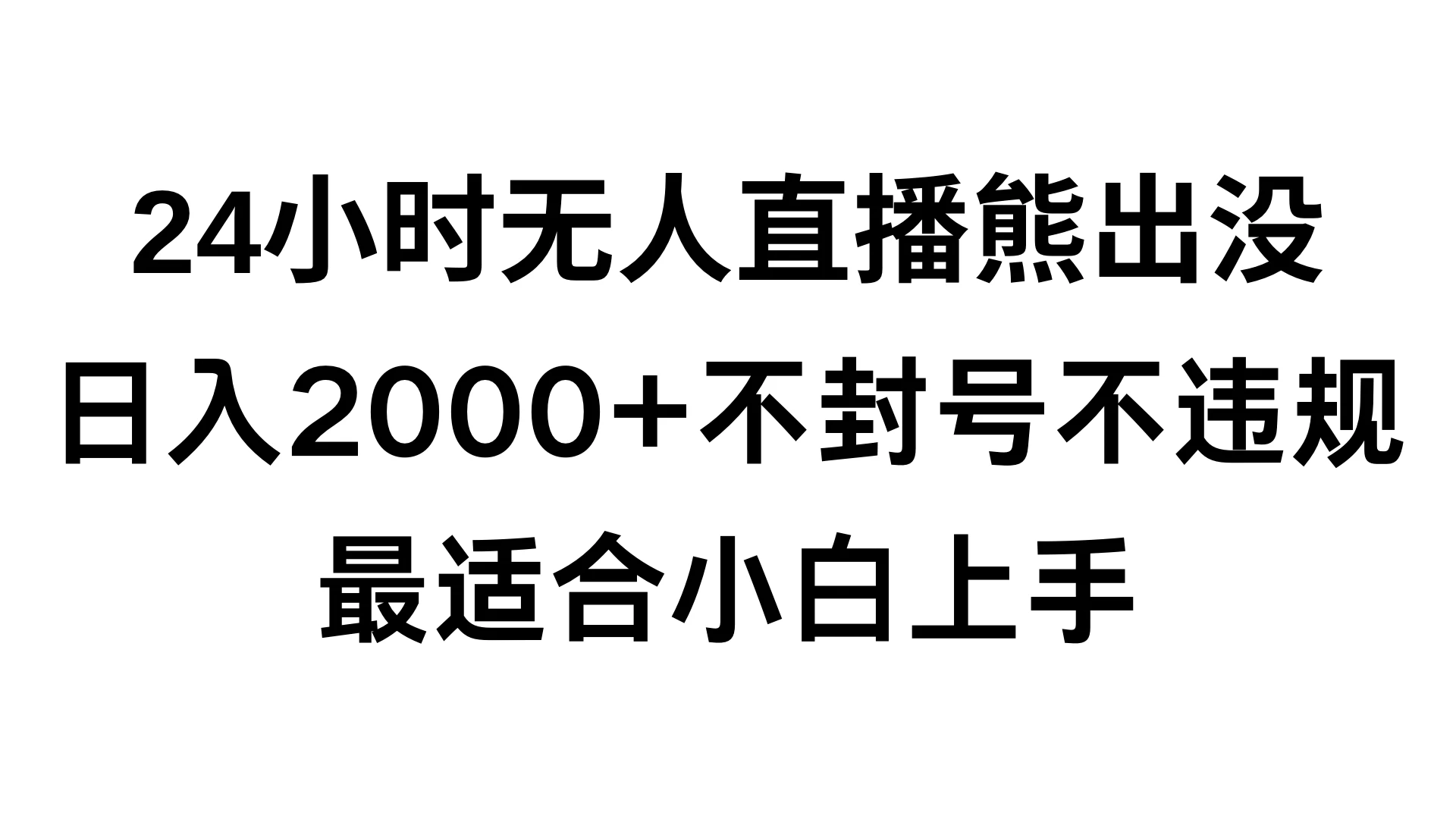 快手24小时无人直播熊出没，不封直播间，不违规，日入2000+，最适合小白上手，保姆式教学-黎明岛-互联网资源