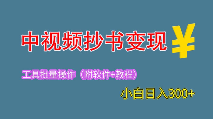 2023 中视频抄书变现：特别适合新手操作的副业「附工具+教程」