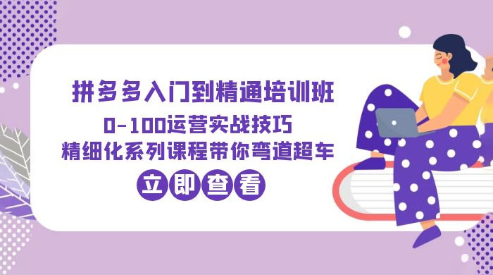 2023 拼多多入门到精通培训班： 运营实战技巧 精细化系列课带你弯道超车