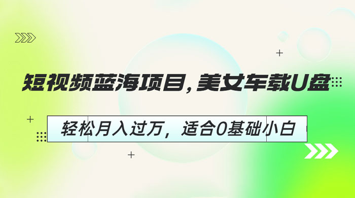 短视频蓝海项目：美女车载 U 盘，适合 0 基础小白-黎明岛-互联网资源