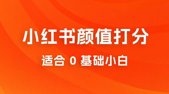 小红书颜值打分项目：一条作品最高收入 1000+