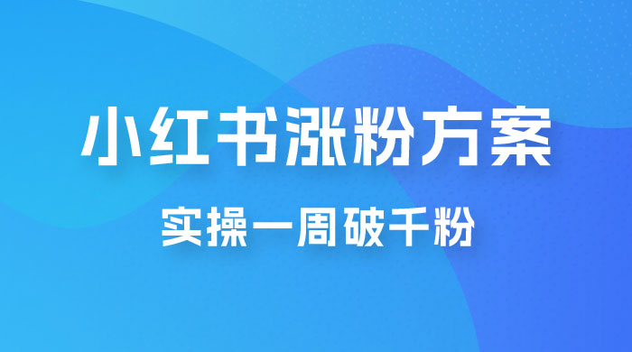 小红书爆款涨粉方案，实操一周破千粉，利用商单轻松变现，在家就能月入过万