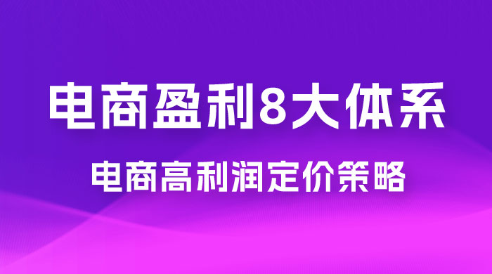 电商盈利 8 大体系：利润篇 · 利润定准电商高利润定价策略线上课（共 16 节）